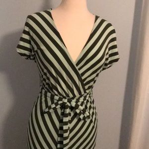 Stripe V maxi dress
